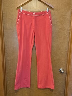 Isaac Mizrahi Pink Bootcut Pants with White Trim